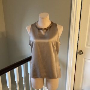 Tahari sleeveless top with neck detail